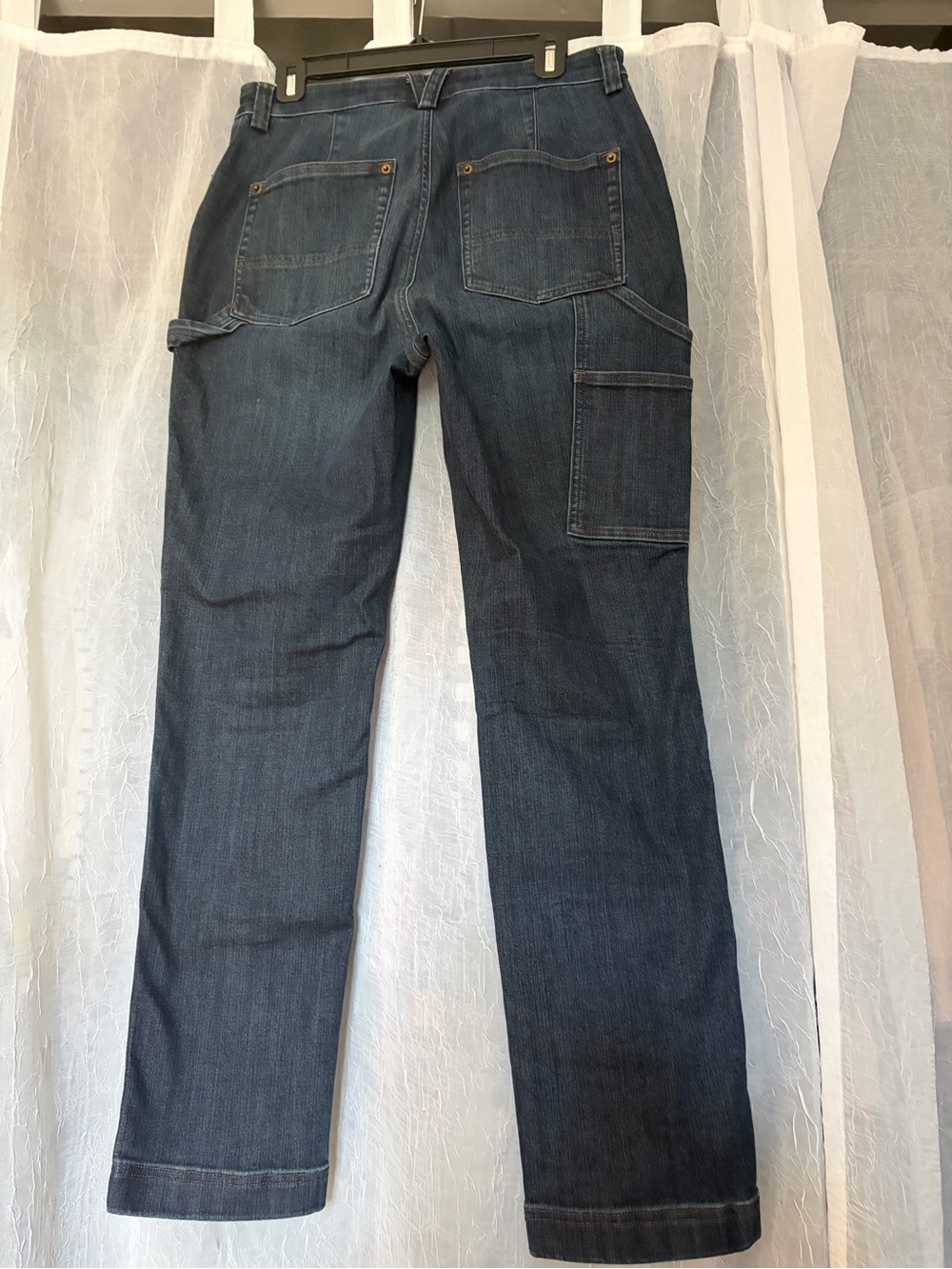Duluth Trading Co Dark Indigo Straight-Leg Double Flex Women's Jeans - Picture 2 of 6